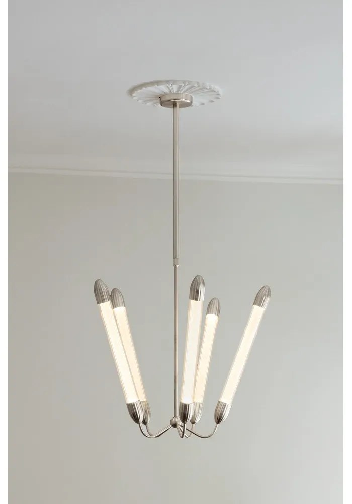 Стоманено висящо осветително тяло в сребрист цвят със стъклен абажур ø 86 cm Lemon Squeeze – UMAGE