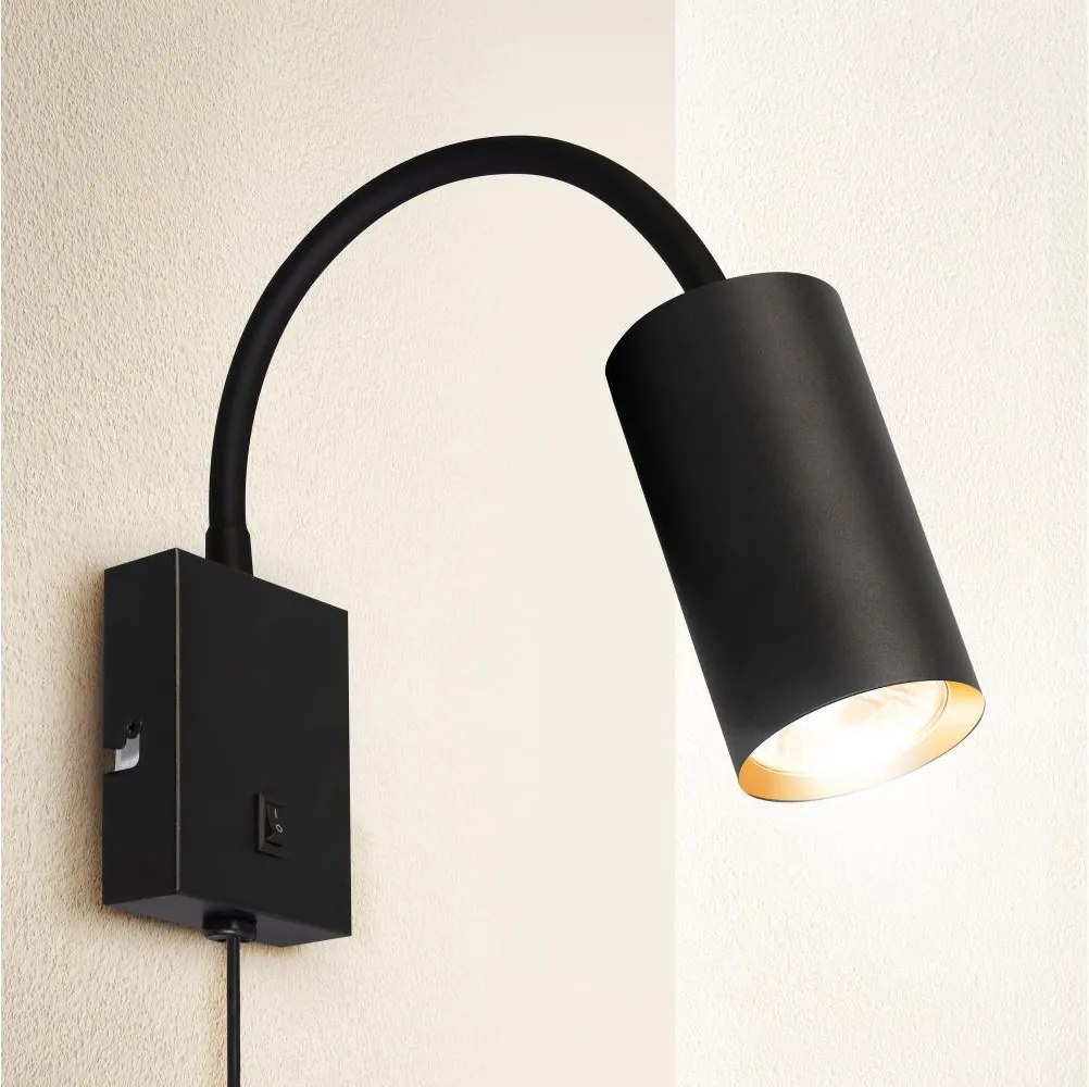 Brilagi - Гъвкава стенна лампа SELE 1xGU10/30W/230V черна/златна