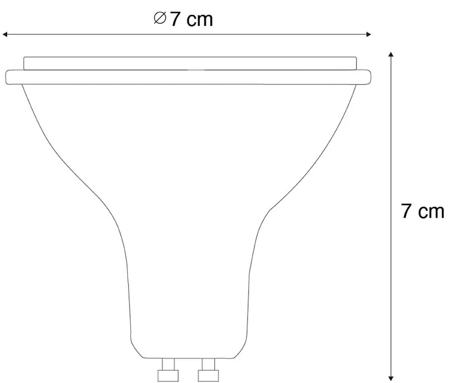 GU10 3-степенна димируема LED крушка 70 мм 6W 500 lm 2200-3600K
