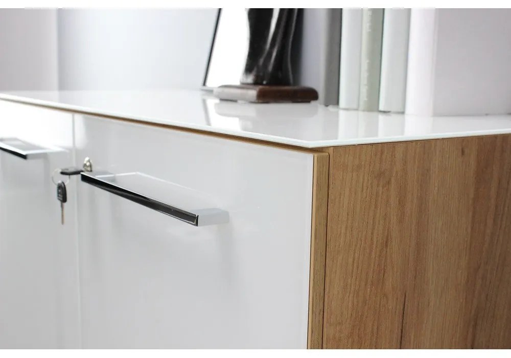 Дъбов шкаф в бял\естествен цвят 80x120 cm Monteria - Germania