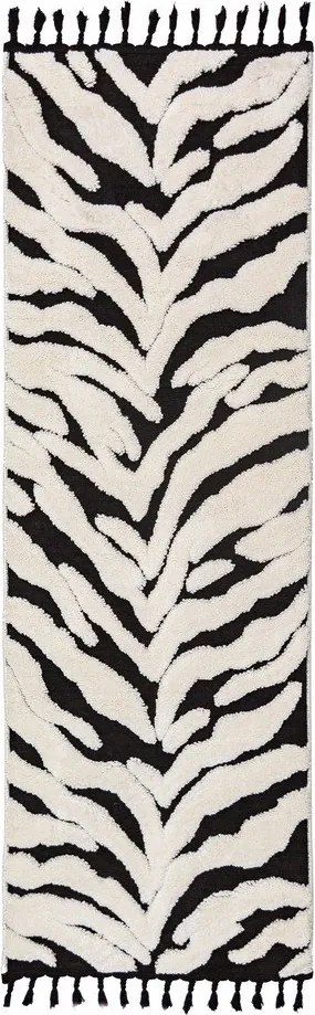Черно-бял пътека 80x300 cm Esra Zebra – Flair Rugs