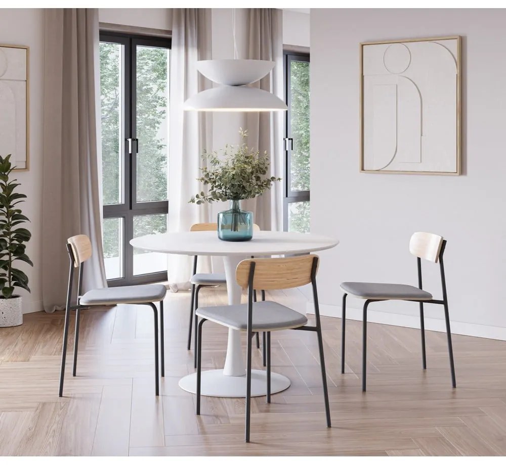 Черни/кафяво-сиви трапезни столове в комплект 2 бр. Adriana – Marckeric