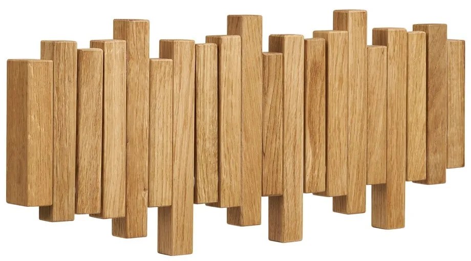 Стенна закачалка от масивен дъб в естествен цвят 3 cm Caltra – House Nordic