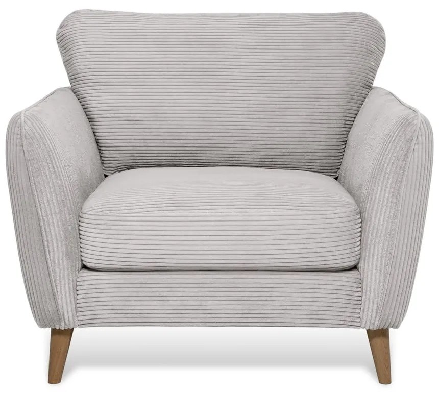 Светлосиво кресло от рипсено кадифе Paris – Scandic