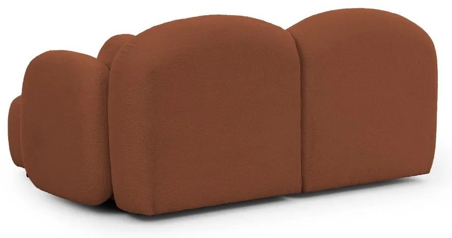 Теракотен ъглов диван от прежда с примки от букле (десен ъгъл) Orbit – Ropez