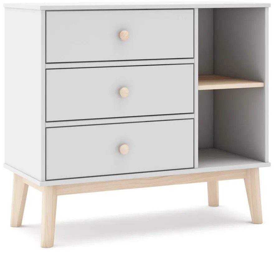 Бял нисък скрин за деца 90x81 cm Esteban - Marckeric