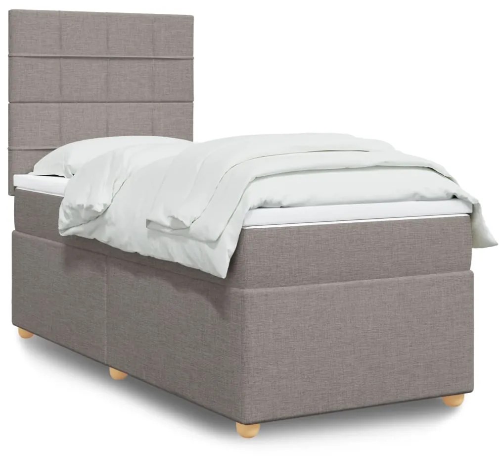 3293467 vidaXL Боксспринг легло с матрак, таупе, 90x200 см, плат