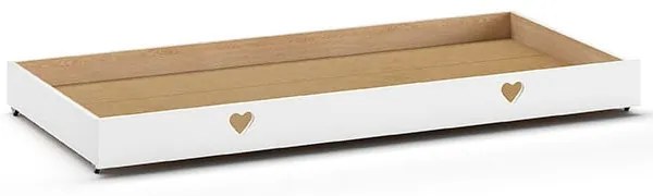 Бяло разтегателно детско легло къща от масивен бор с място за съхранение 90x200 cmAMORI – Vipack