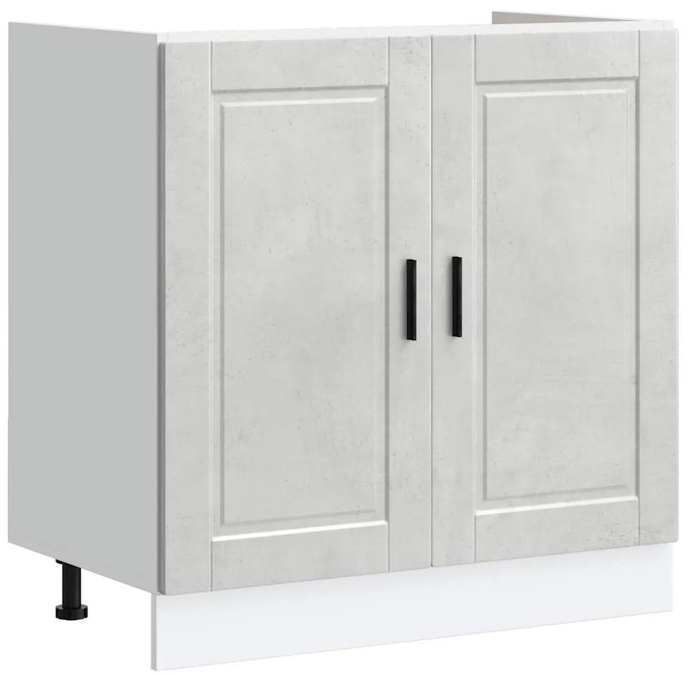853931 vidaXL Шкаф за мивка, Porto, бетонно сив 80x46x81,5см, инженерно дърво