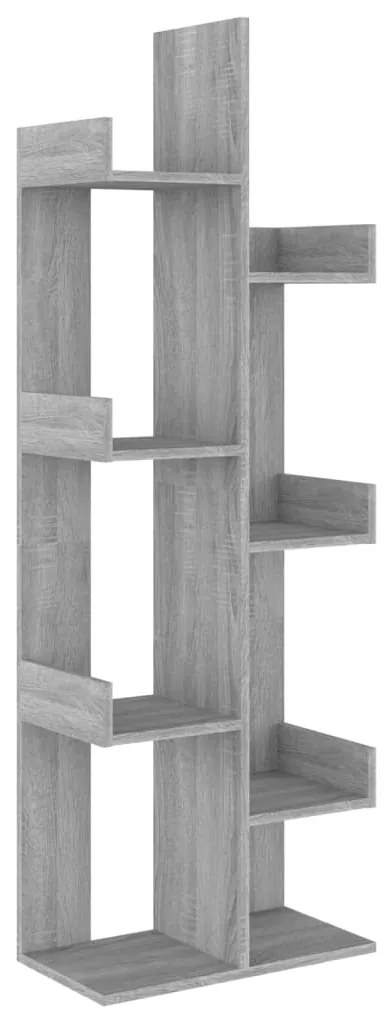 816006 vidaXL Библиотека, 48x25,5x140 см, сив сонома, инженерно дърво