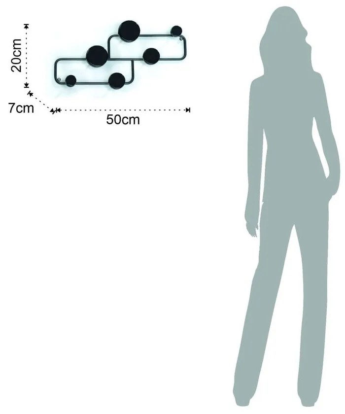 Черна стенна закачалка Anya - Tomasucci