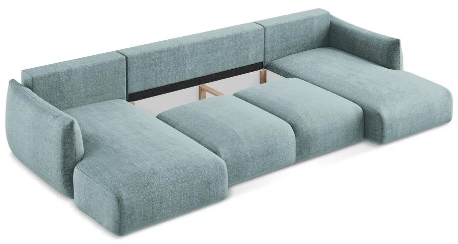Син сгъваем ъглов диван (U форма) Leila – Makamii