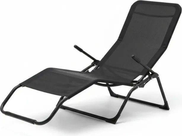 Сгъваем ергономичен градински шезлонг Loft S-Curve Texteline cветлосиво