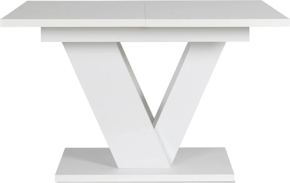 Сгъваема маса за хранене CLARK - бял гланц, 120-160 cm