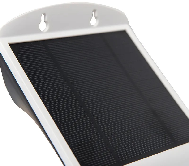 Външна стенна лампа бяла 21,5 см с димиране и сензор на слънчева енергия - Daya