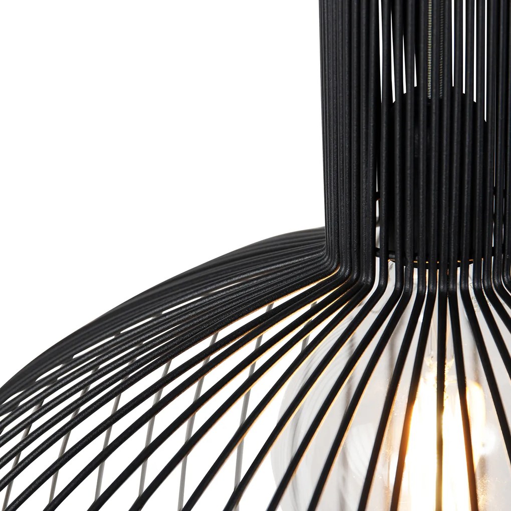 Интелигентна кръгла висяща лампа черна 50 см с Wifi G95 - Dos