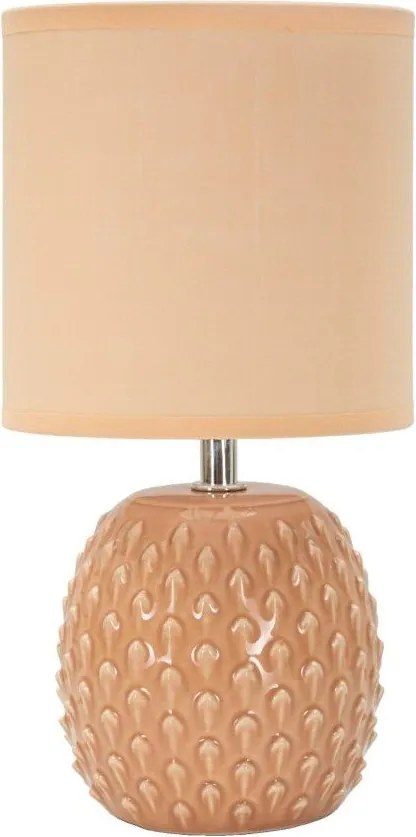 Прасковена керамична настолна лампа с текстилен абажур (височина 27 cm) Pontus – Mauro Ferretti