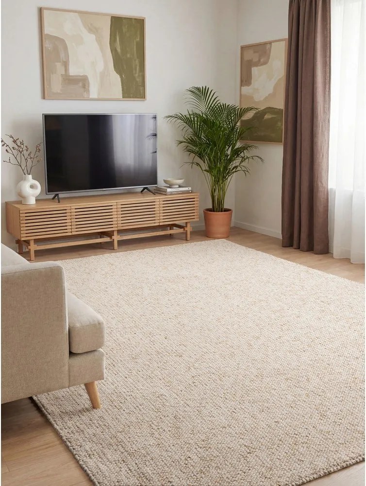 Кремав килим подходящ за пране 80x150 cm Rocco Cream – Elle Decoration