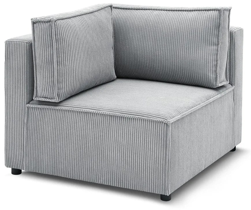 Светлосив променлив модулен диван от велур Nihad modular - Bobochic Paris