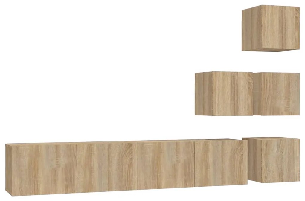3114576 vidaXL ТВ шкафове за стенен монтаж, дъб сонома, инженерно дърво