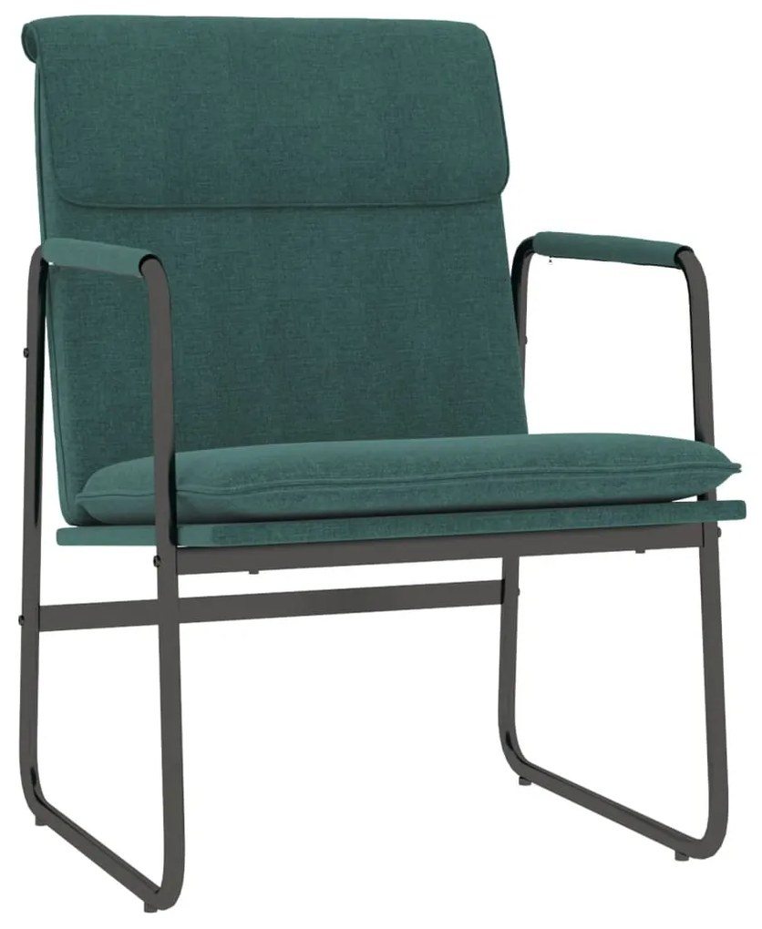 351346 vidaXL Стол шезлонг, тъмнозелено, 55x64x80 см, текстил