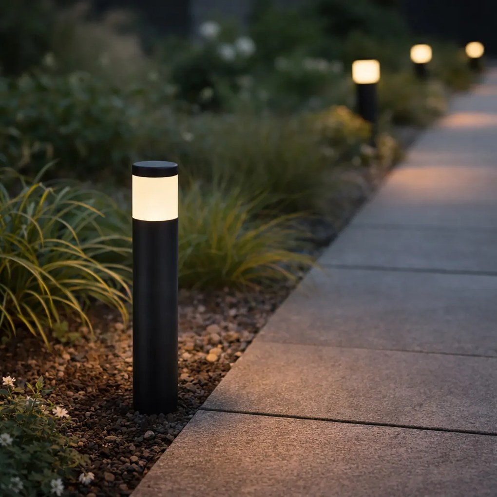 Модерна външна лампа за стълб 12V черна вкл. LED IP65 - Voltaire Palo