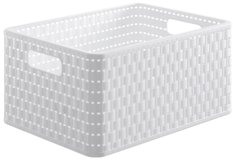 Бяла рециклирана пластмасова кошница за съхранение Country - Rotho