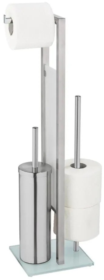 WENKO 25399100 - Четка за тоалетна RIVALTA 18x70 cm сребриста/бяла/черна
