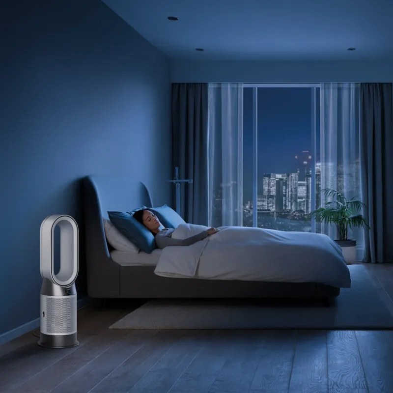 Пречиствател въздух 2в1 Dyson Purifier Hot+Cool HP1 544826-01, Отоплител, 50W, 30 м2, 287 l/s, 10 скорости, Air Multiplier™, Wi-Fi, Bluetooth, Осцилация, Бял/сребрист