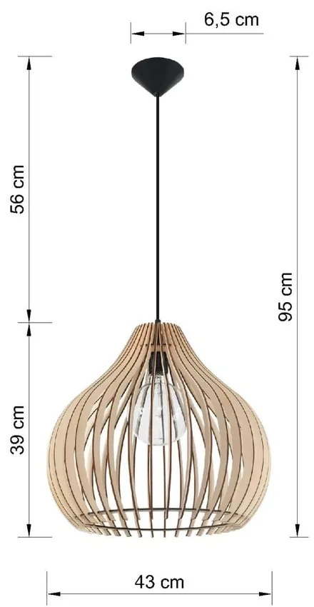 Бежово висящо осветително тяло Pantilla - Sollux