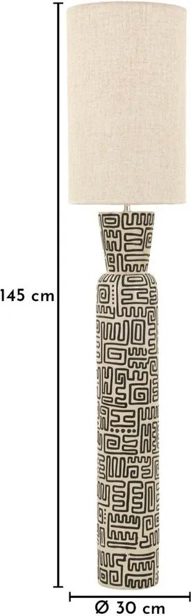 Черна/кремава подова лампа с текстилен абажур (височина 145 cm) Nairobi – Mauro Ferretti