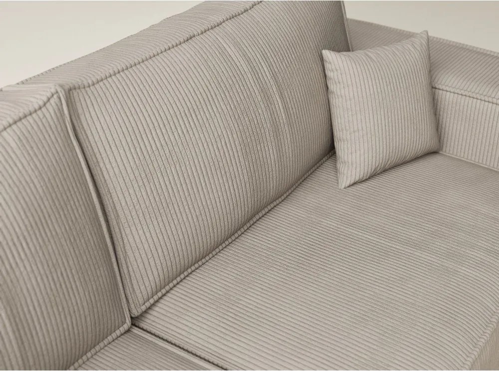 Бежов сгъваем/с място за съхранение ъглов диван от рипсено кадифе (ляв ъгъл/L форма) Tonga – Maison de Rêve