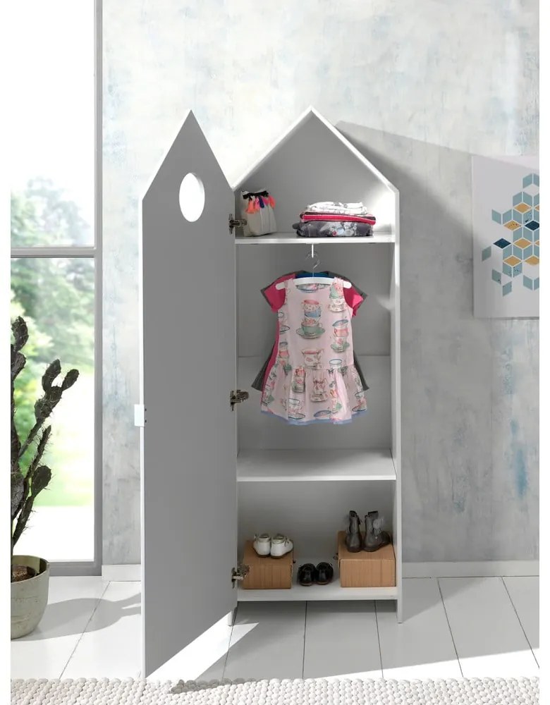 Отворен детски гардероб в бял и светлосив цвят 115x171,5 cm CASAMI – Vipack