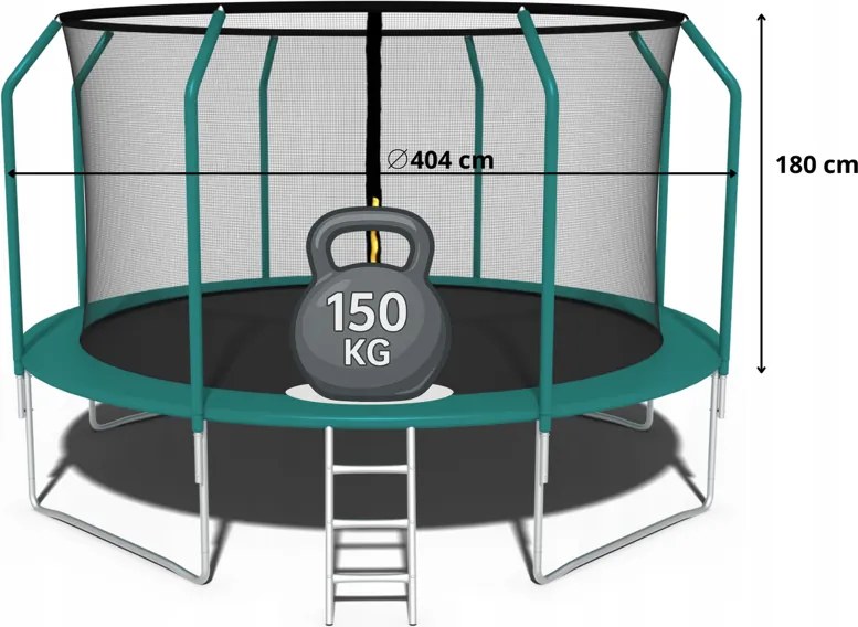 Градински батут Premium за деца със закрита мрежа 13FT - Ø 404 cm