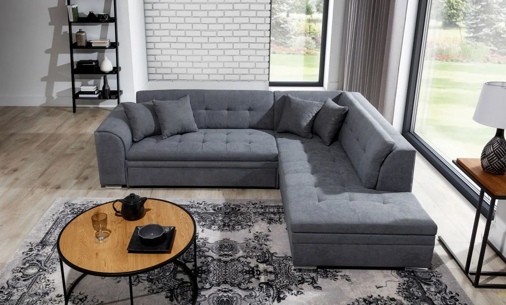 Ъглов диван Pueblo-Right-Gray Dark