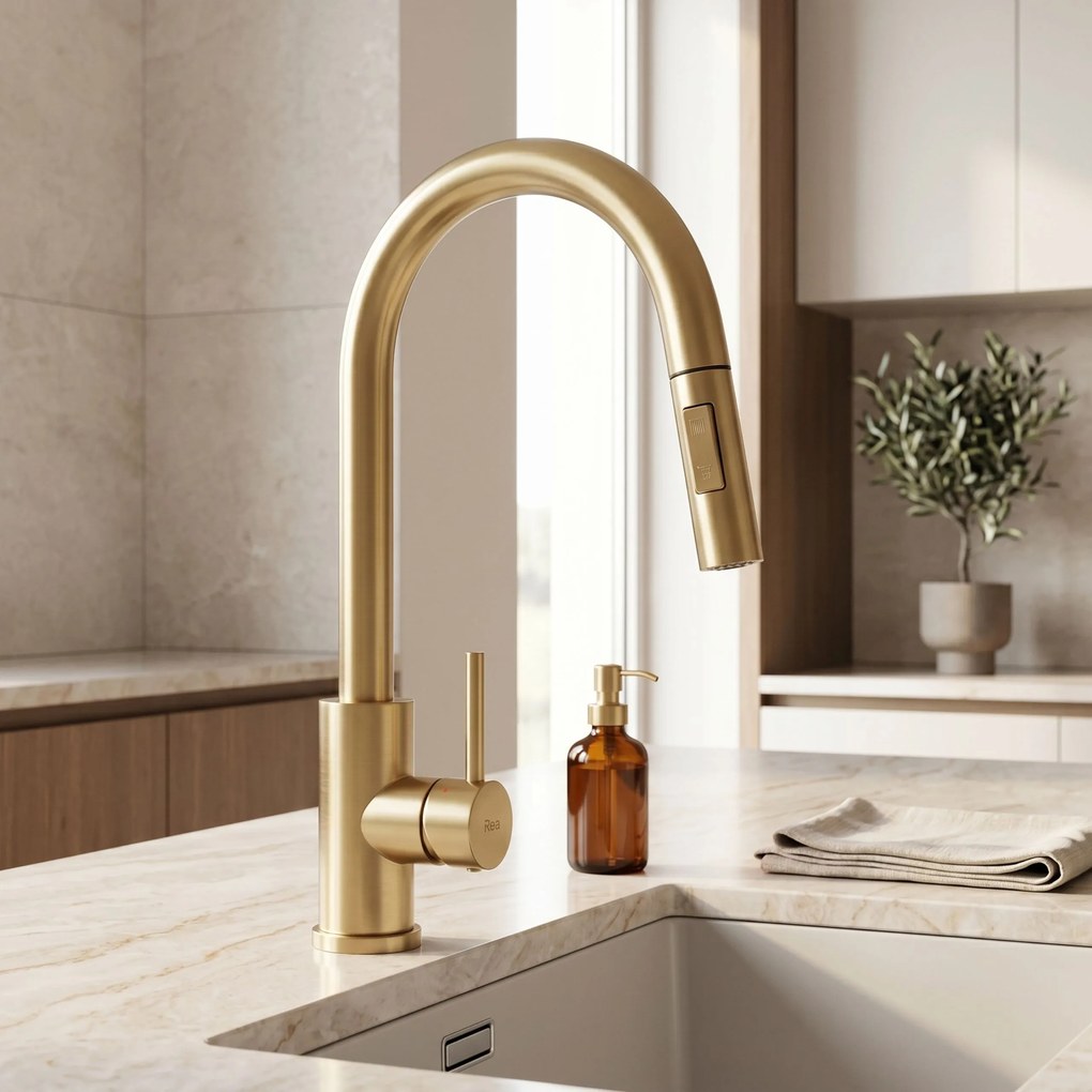 Смесител за кухня Rea Fresh Touch Brush Gold