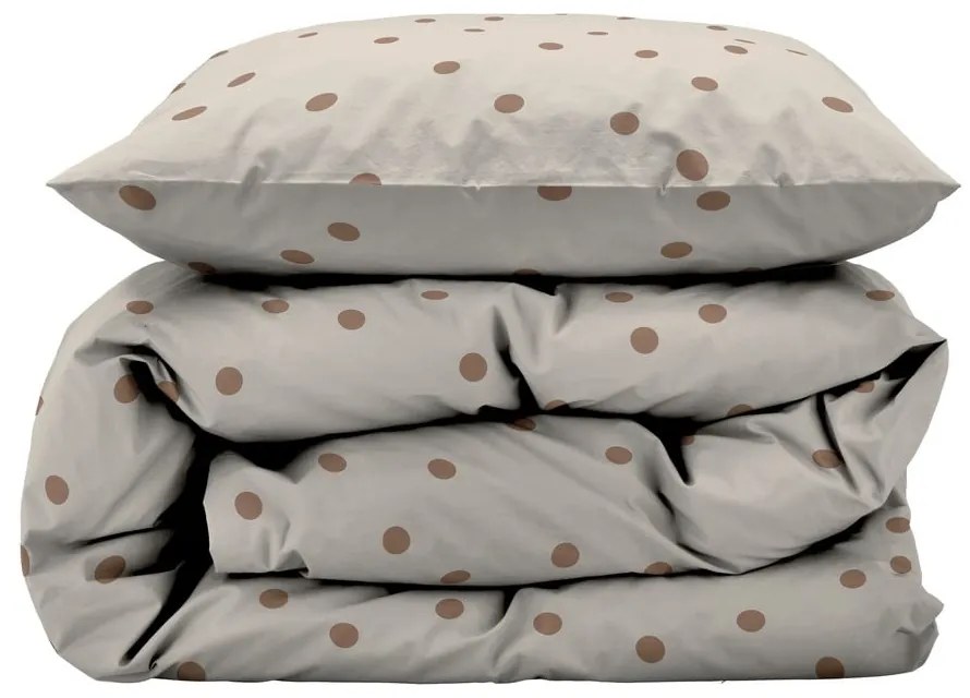 Кафяво единично спално бельо от памучен сатен 140x200 cm Solaris – Södahl