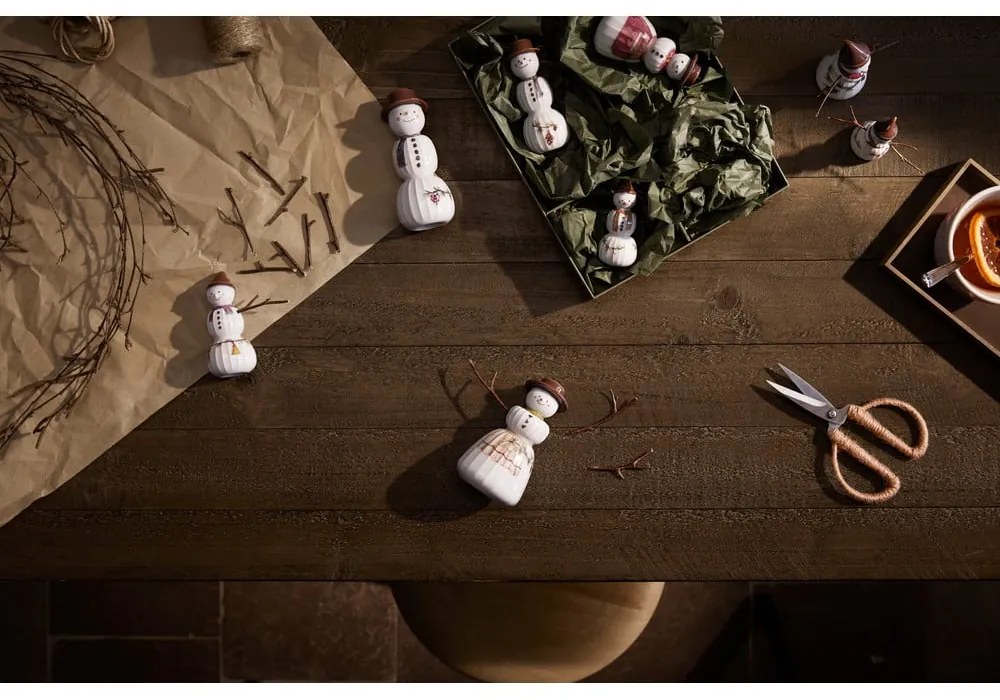 Порцеланова ръчно рисувана Коледна украса ø 4 cm Hammershøi Snowman – Kähler Design