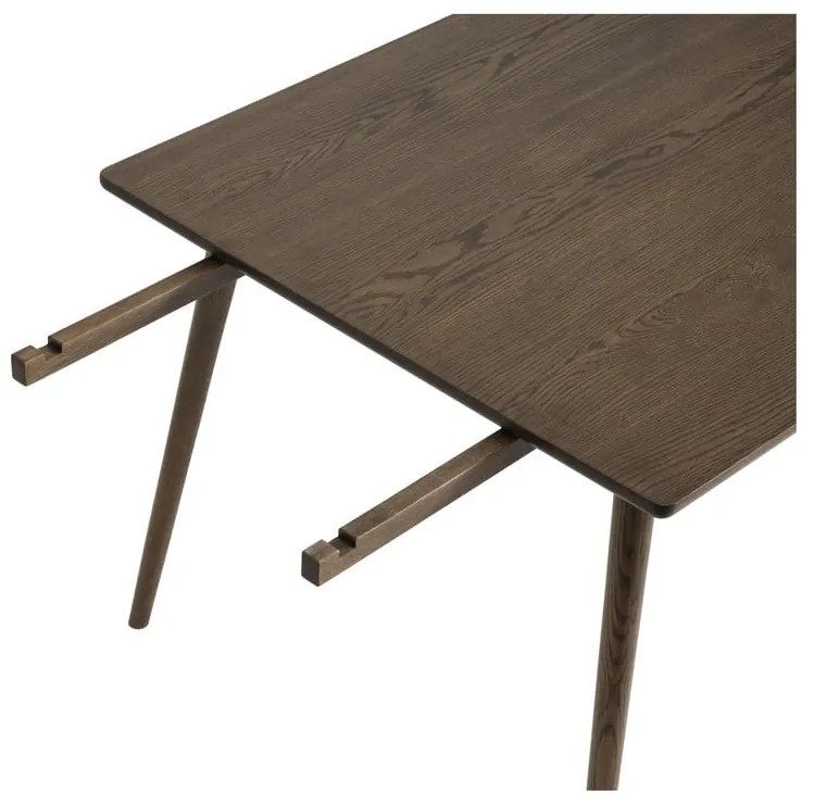 Кафява сгъваема трапезна маса с дъбов плот 150x90 cm Barrali – Unique Furniture