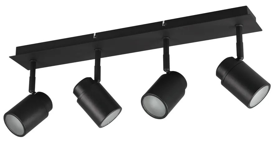 Матово черен метален прожектор 19x52 cm Angelo - Trio