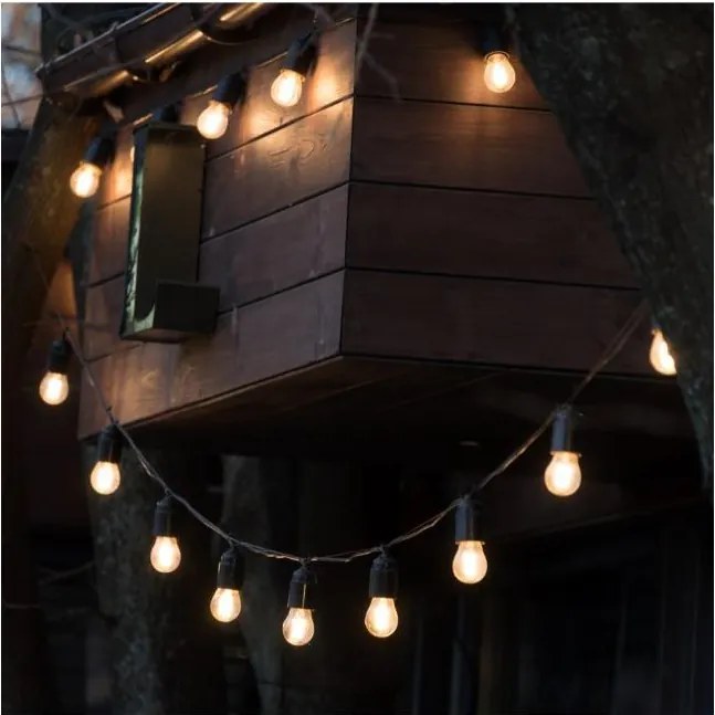 LED димируем соларен гирлянд STARLIGHT NEO 10xE27/3,7V 2700K IP54 1200 mAh 11,5m + ДУ