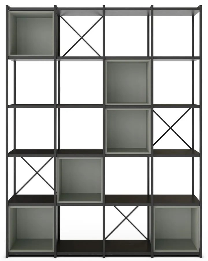 Зелено-черна библиотека 140x179 cm Anya – Marckeric