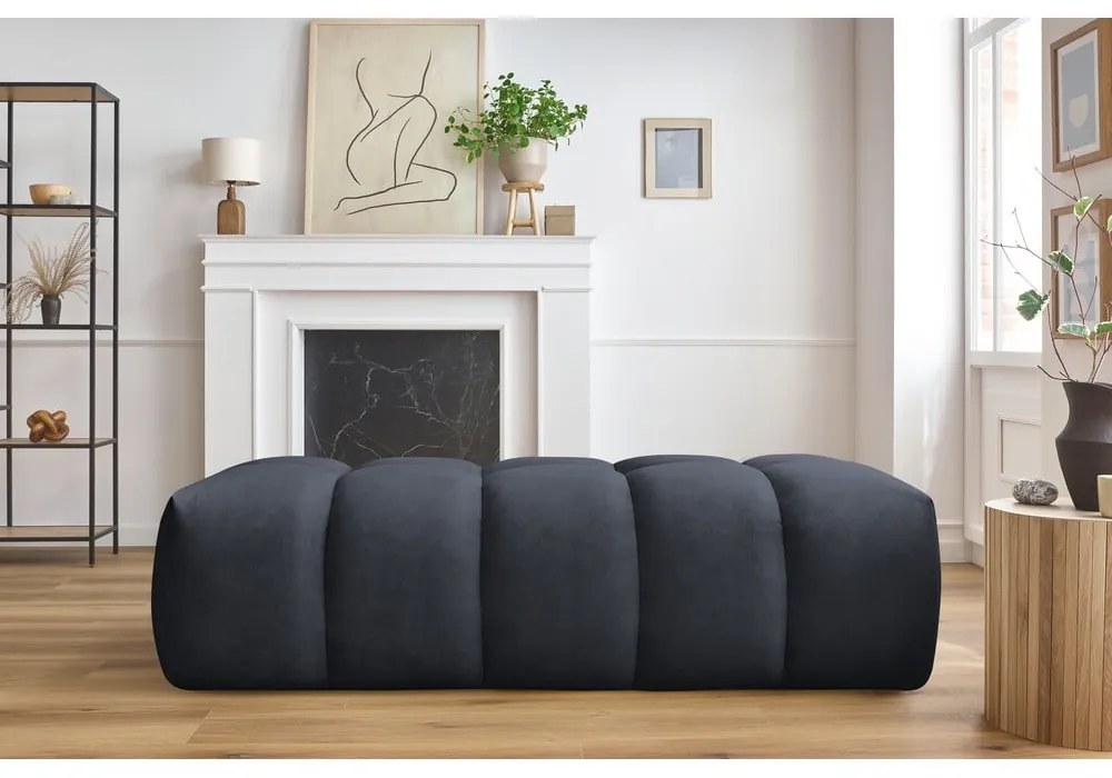 Тъмносиня табуретка за крака Mont-Blanc - Bobochic Paris