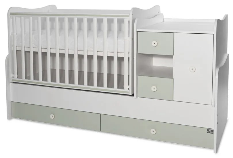 LORELLI Classic Трансформиращо се легло-люлка 190/72 см. MINI MAX БЯЛО/MILKY GREEN