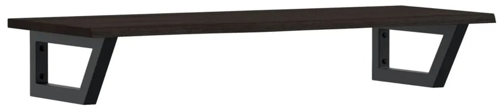 3302591 vidaXL Стенен рафт за мивка, стомана и масивно дърво дъб