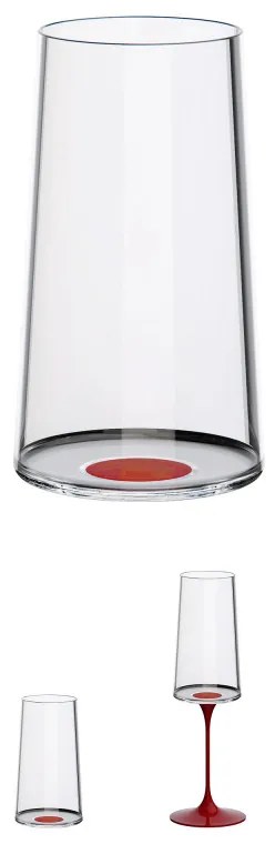 Комплект 2 бр кристални чаши за шампанско Trebonn SplitGass 2025131, 320 мл, Ø7.8x12.5 см, Модулна система, Червен