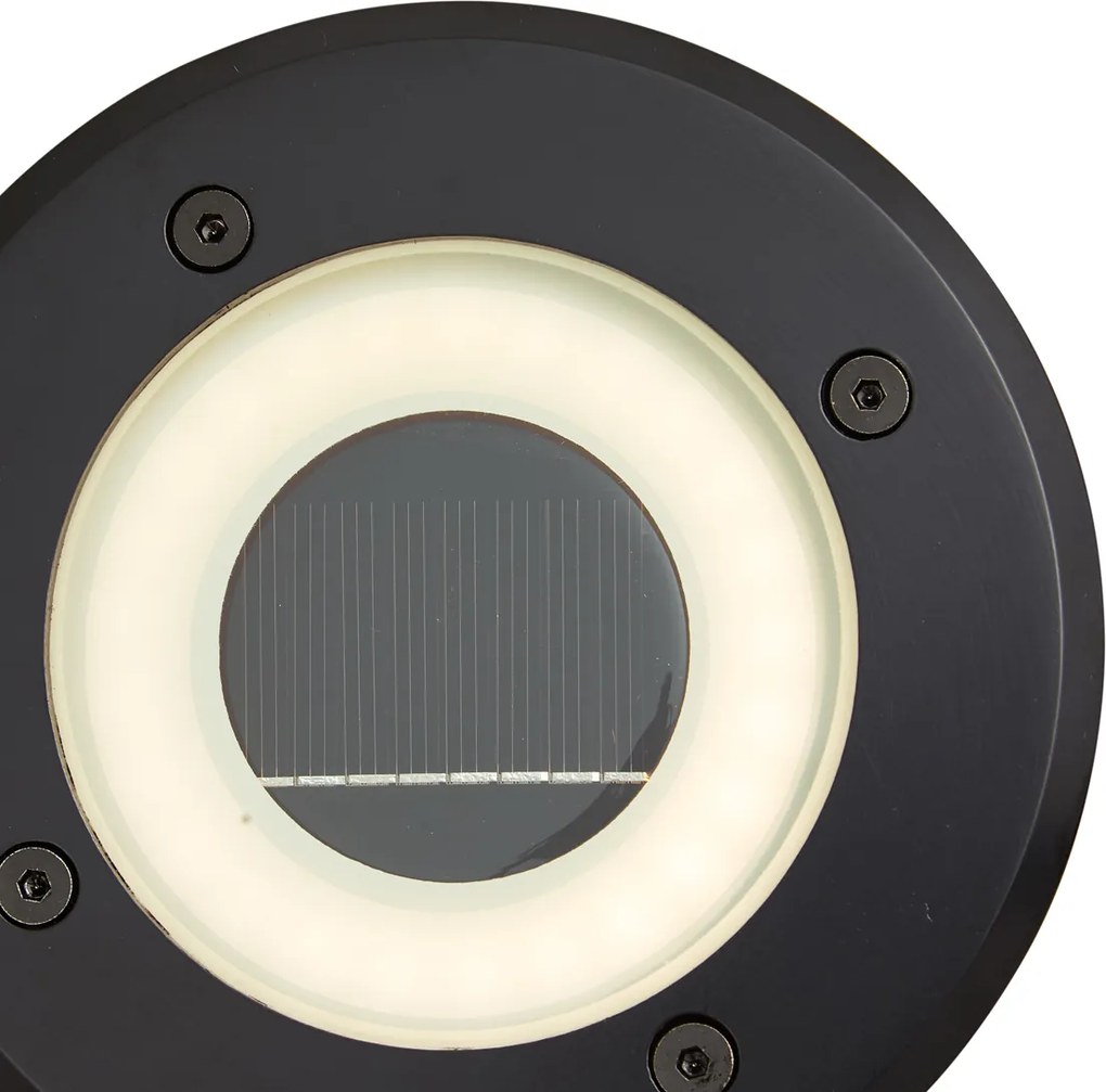 Модерен градински спот черен вкл. LED акумулаторен със соларна батерия IP65 - Solyx
