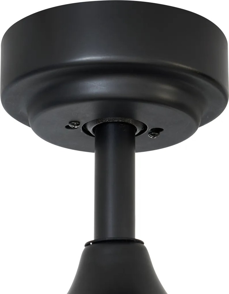 Смарт вентилатор за таван черен с дървен принт 132 см вкл. LED димируем с дистанционно управление - Joly