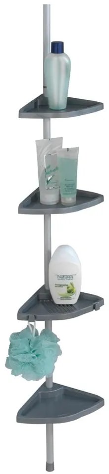 Сив телескопичен стенен рафт за баня Easy - Wenko