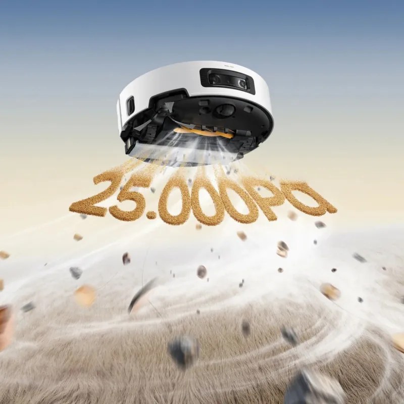 Прахосмукачка робот Dreame Aqua 10 Ultra Track Complete RLR81CE-1-WH, 25000 Pa, 200 мин, 3.5/4 л, VersaLift DToF+OmniSight, AI камери, Гласово управление, Автоматизация, Бял